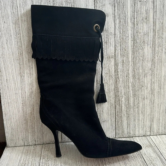 Vince Camuto IMAGINE Suede All leather Western style Fringe/Tassels High Heel - Picture 4 of 9